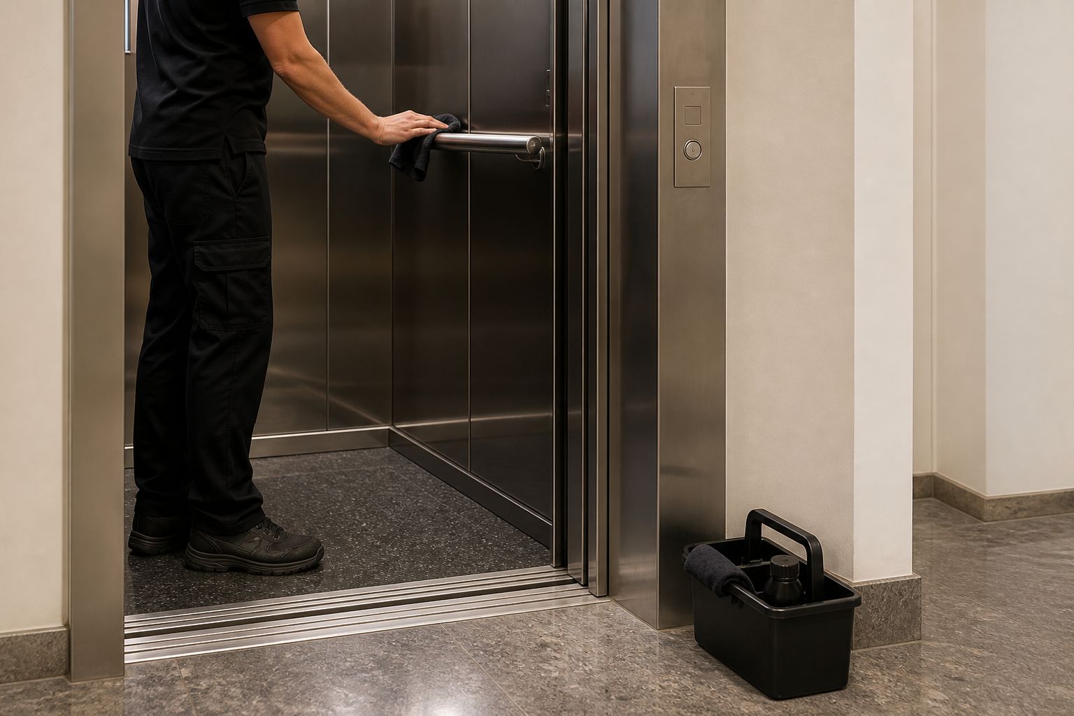 Pulizia dell'ascensore condominiale